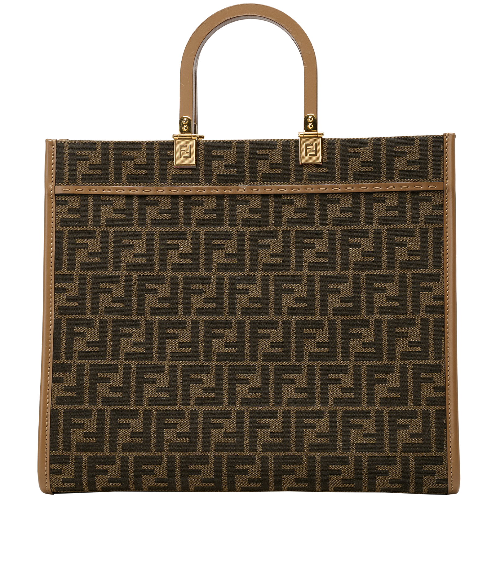 Medium Sunshine, &pound;1,400, Handbags, Brown, Canvas/Leather, Back view